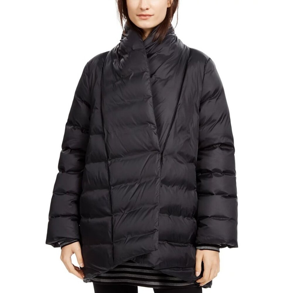 Eileen Fisher Black Down Puffer Jacket~L
